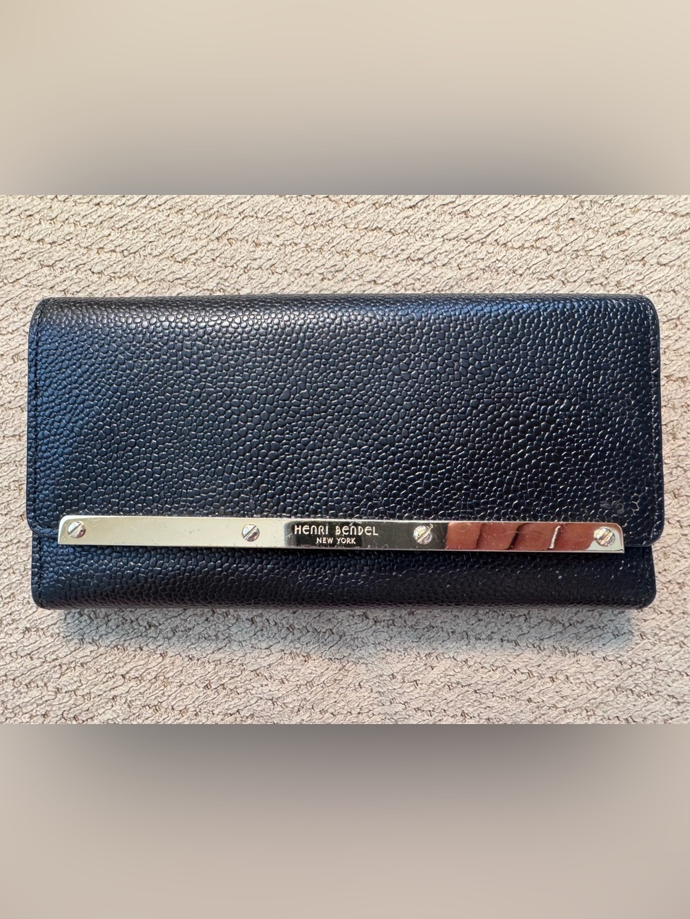 Henri Bendel Black Leather Wallet